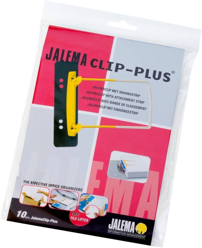 Djois JalemaClip Heftmechanik Clip Plus/5712600, gelb/weiß, Kunststoff, Inh. 10 Stück