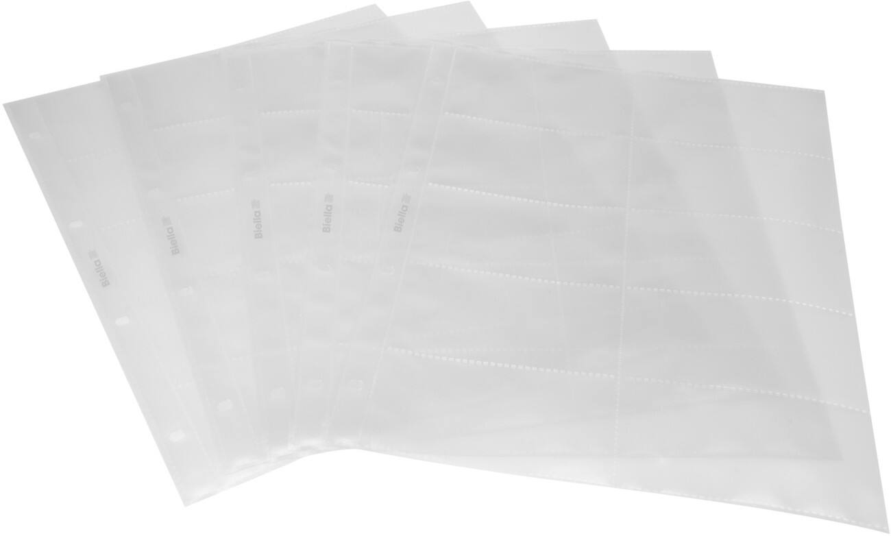 Biella Visitenkarten-Zeigetasche DIN A4 für 20 Visitenkarten 5 Stück