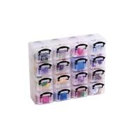 Really Useful Box Aufbewahrungsbox 0.14CX16ORG Schwarz, Transparent Kunststoff 28 x 6,5 x 22,4 cm 16 Stück