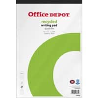 Office Depot Notizblock DIN A4+ Kariert Geleimt Papier Weiß Perforiert Recycled 100 Seiten Pack 5