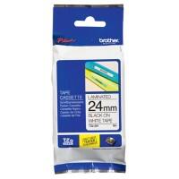 Brother TZe-251 Authentic Schriftband Selbstklebend Schwarzer Druck auf Weiß 24 mm x 8m