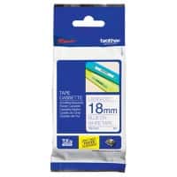Brother TZe-243 Authentic Schriftband Selbstklebend Blauer Druck auf Weiß 18 mm x 8m