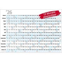 Bühner Jahreskalender B4 2025 Querformat Weiß 98 x 68,5 cm