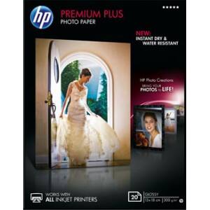 HP Fotopapier Premium Plus 13 x 18 cm 300 g/m² Weiß 20 Blatt