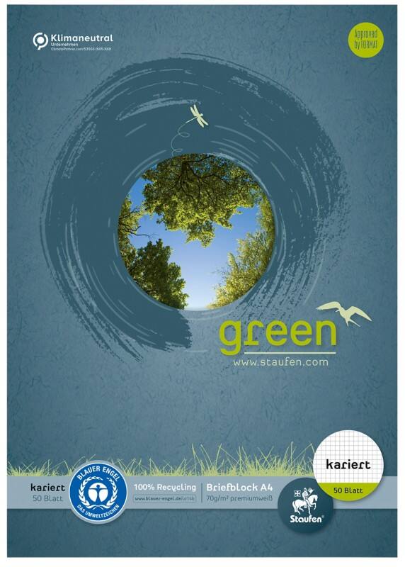 Ursus Green Notebook DIN A4 Kariert Geheftet Papier Blau Nicht perforiert Recycled 100 Seiten