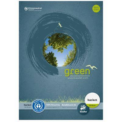 Ursus Green Notebook DIN A4 Kariert Geheftet Papier Blau Nicht perforiert Recycled 100 Seiten