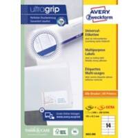 AVERY Zweckform ultragrip Mehrzwecketiketten 3653-200 Selbsthaftend A4 Weiß 105 x 42,3 mm 220 Blatt à 14 Etiketten