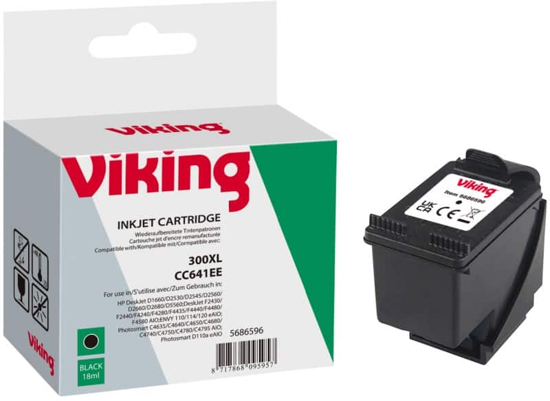Viking 300XL Kompatibel HP Tintenpatrone CC641EE Schwarz