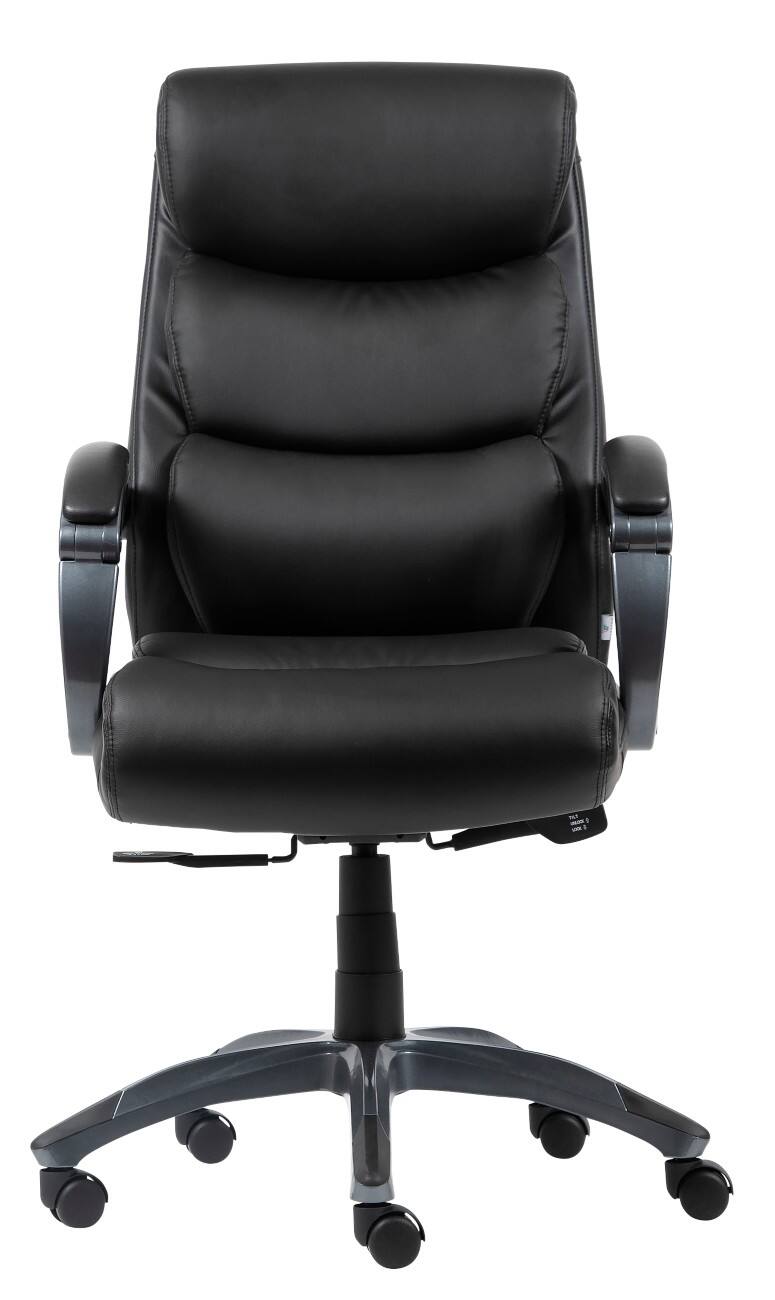 Realspace Synchro Thor Chefsessel mit Armlehne und verstellbarem Sitz Kunstleder Schwarz