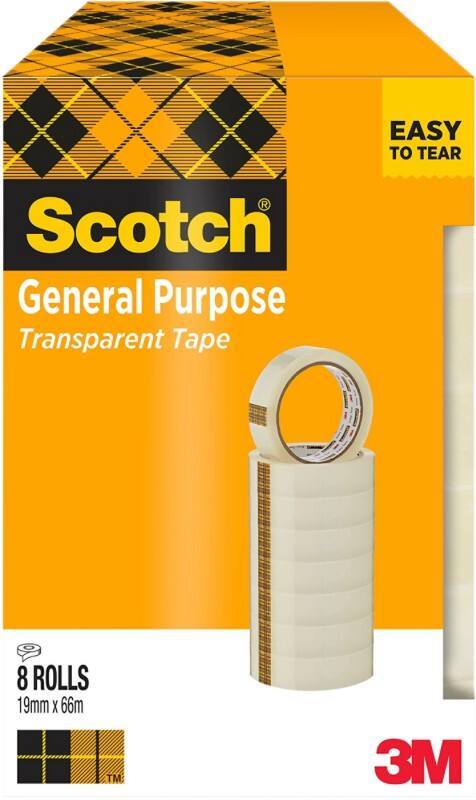 Scotch Klebeband Scotch Crystal Clear ET1966T8 Transparent 19 mm (B) x 66 m (L) PP (Polypropylen)  8 Rollen