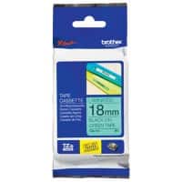 Brother TZe-741 Authentic Schriftband Selbstklebend Schwarzer Druck auf Green 18 mm x 8m
