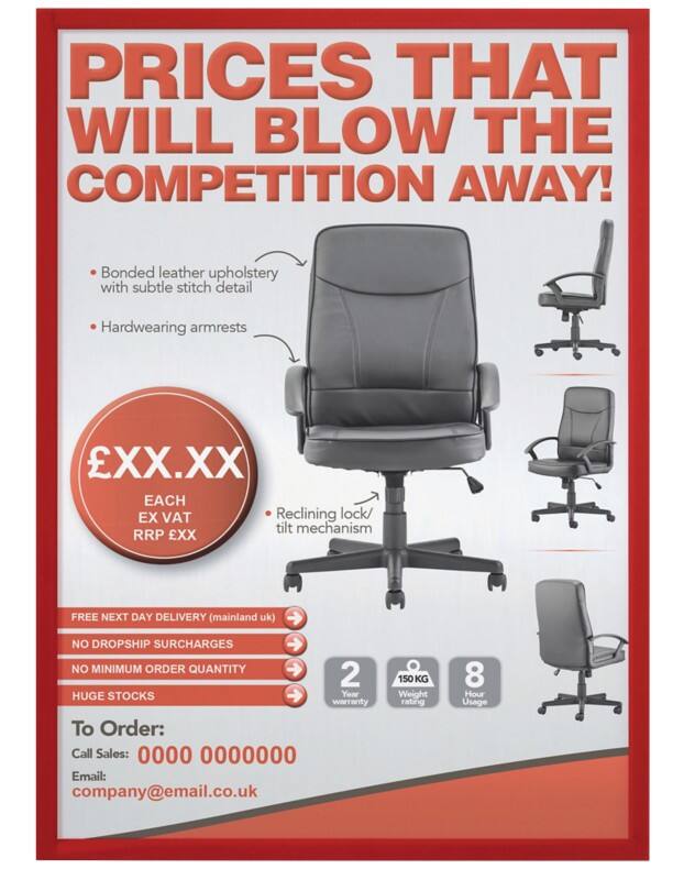 Franken X-tra!Line A5 Inforahmen Rot Haftend Kunststoff ITSA5S/5 01 16,8 (B) x 23 (H) cm X-tra!Line 5 Stück