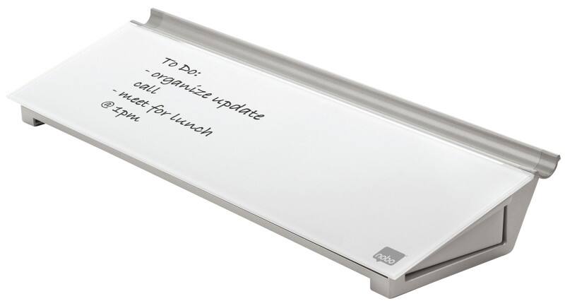 Nobo Desktop-Memoboard 1905174 Mit trocken abwischbarer Glasoberfläche 45,8 x 15,4 cm Brillant Weiß