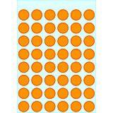 HERMA Markierungspunkte Etiketten 1864 Orange Ø 13 mm 5 Blatt à 48 Etiketten