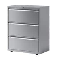 Bisley Hängeregistraturschrank mit 3 Schubladen 3 Schübe Silber 800 x 470 x 1.000 mm