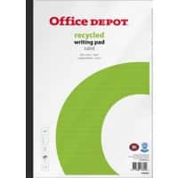Office Depot A4 Fallgebunden Weiß Papierumschlag Notizblock Liniert Recycelt 80 Blatt 5 Stück