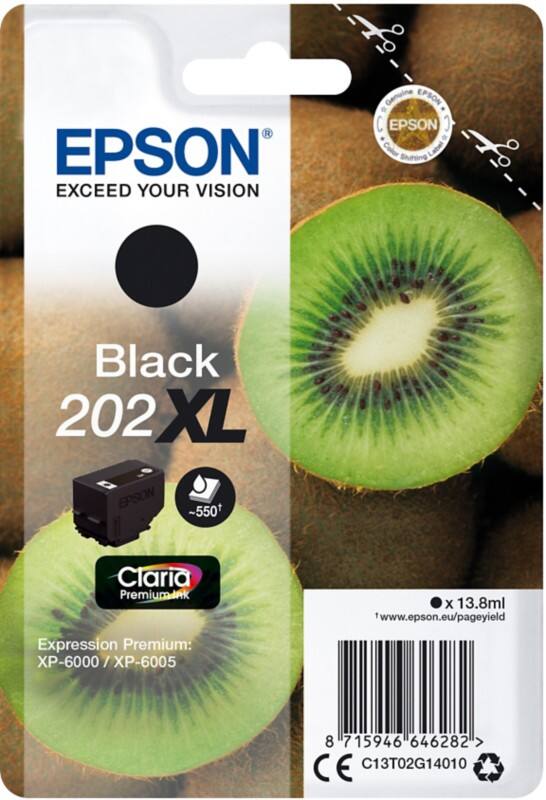 Epson 202XL Original Tintenpatrone C13T02G14010 Schwarz