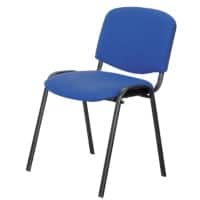 Niceday Besucherstuhl ISO Stoff Blau, Schwarzer Rahmen 4 Stück
