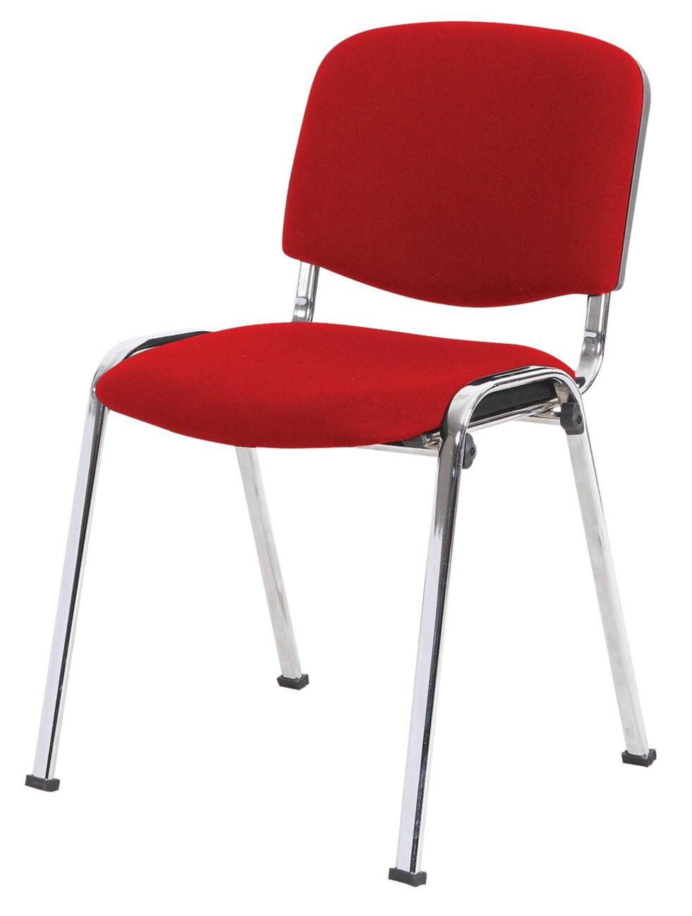 Niceday Besucherstuhl ISO Basic Stoff Rot 4 Stück