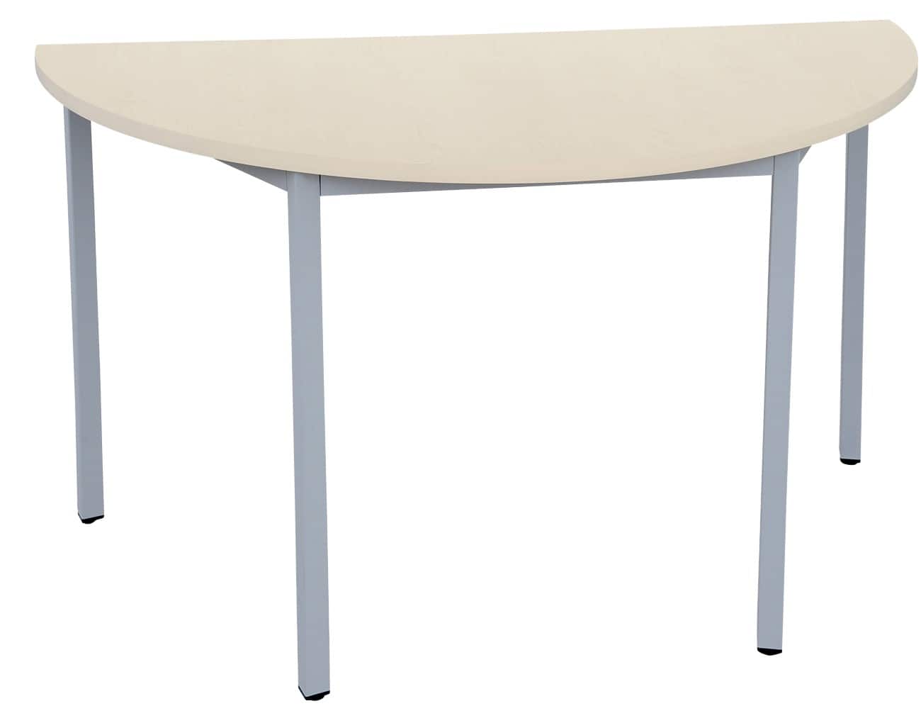 Niceday Konferenztisch Halbrund Ahorn, Silber 1.400 x 700 x 750 mm