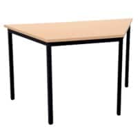 Niceday Tisch Trapez Buche MFC & Aluminium schwarzer Rahmen 1200-600 x 520 x 750 mm