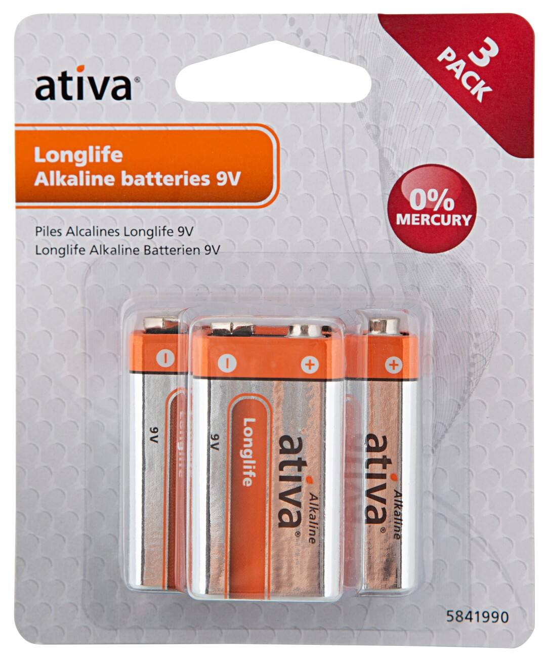 Ativa Alkali-Batterien Longlife LR61 9 V 3 Stück