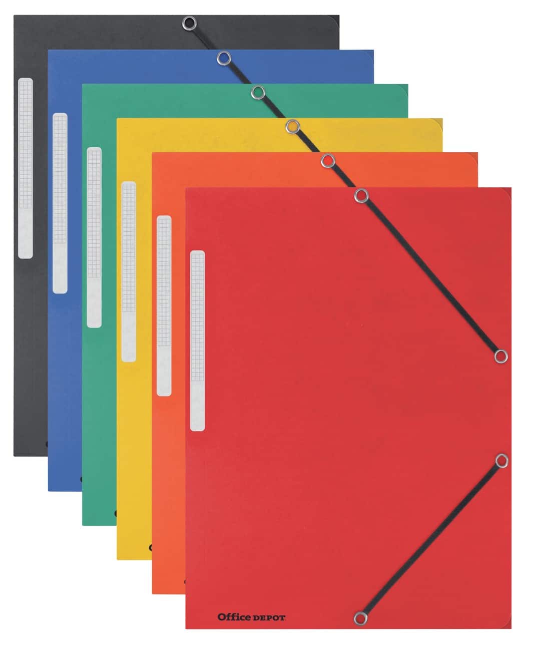 Office Depot Dreiflügelmappe DIN A4 Farbig sortiert Presspappe beschichtet 3 Klappen 24 x 2,5 x 32 cm 10 Stück