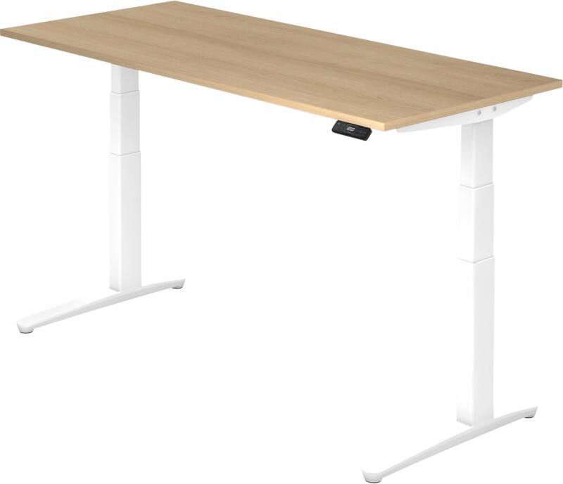 Hammerbacher XBHM VXBHM Elektrisch Höhenverstellbar Sitz-Stehschreibtisch Rechteckig Eiche C-Fuß 1.800 (B) x 800 (T) x 1.290 (H) mm Spanplatte, Stahl, Aluminium