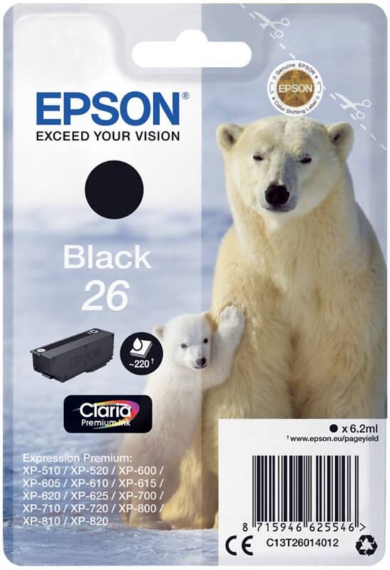 Epson 26 Original Tintenpatrone C13T26014012 Schwarz