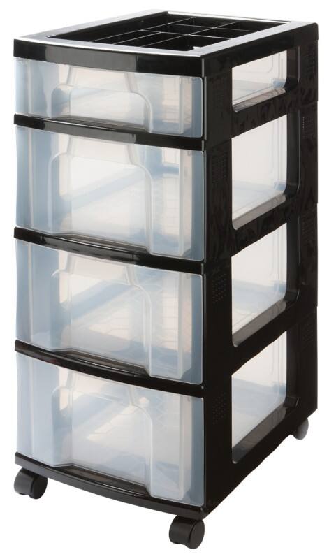 Really Useful Box Kunststoff Archivbox 43 L Schwarz, Transparent 30 x 42 x 72,5 cm
