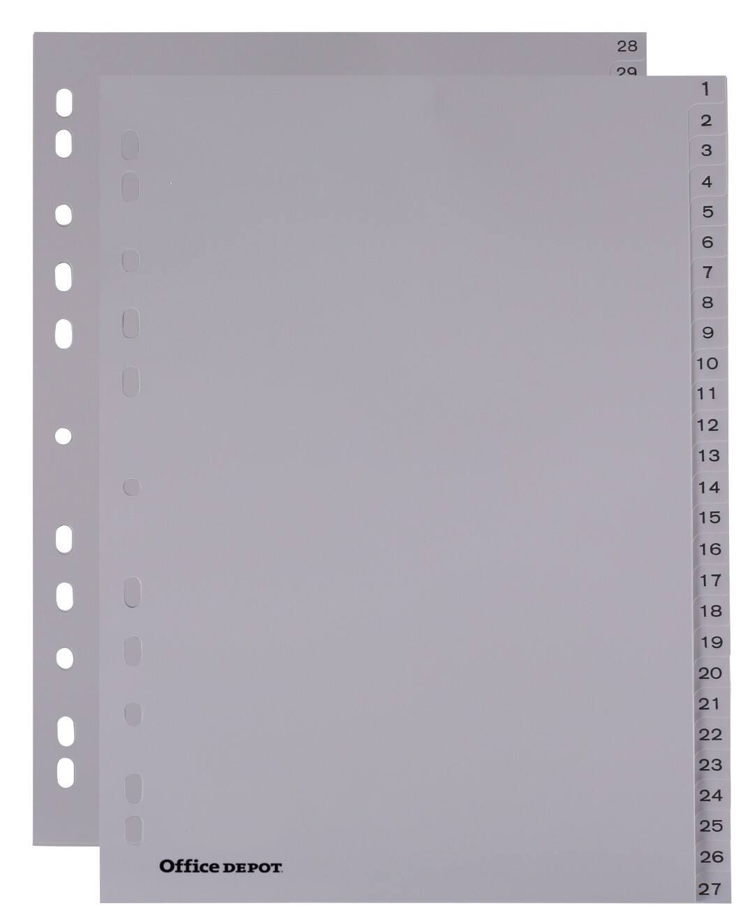 Office Depot Register DIN A4 Grau 54-teilig 11-fach Kunststoff 1 bis 54