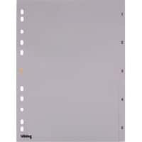 Office Depot Register DIN A4 Grau 5-teilig 11-fach Kunststoff 1 bis 5