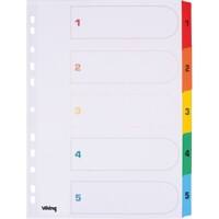 Office Depot Register 5913855 A4 Weiß 5-teilig 11-fach Mylar 1 bis 5