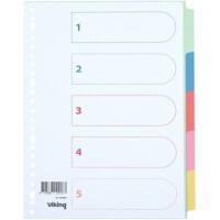 Viking Standard Blanko Blanko Register 100% Recycelt A4 Farbig sortiert 5-teilig Manila 23 Löcher 5 Blatt