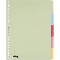 Viking Standard Blanko Register Recycelt 100% A4 Färbig sortiert Mehrfärbig 5-teilig Manilla Rechteckig 23 Löcher 5 Blatt