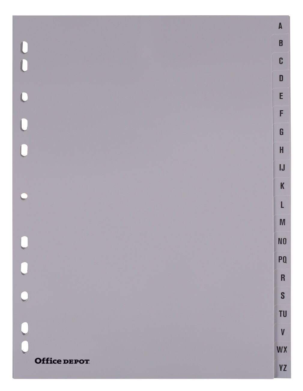 Office Depot Register A4 Grau 20 Registerkarten 11 Löcher Polypropylen A - Z