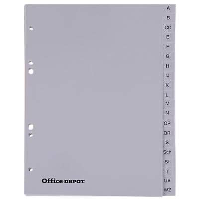 Office Depot Register DIN A5 Grau 20-teilig Perforiert Kunststoff A - Z