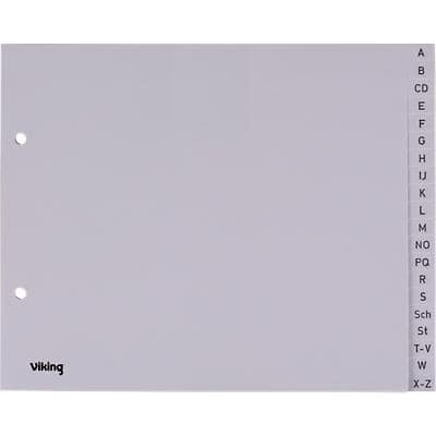 Viking Register A4 (halbe Höhe) Grau 20-teilig Perforiert Kunststoff A - Z