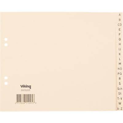Viking Register A4 (halbe Höhe) Chamois 20-teilig 4-fach Manila Papier A - Z