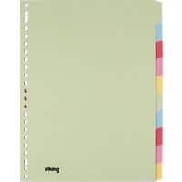 Viking Standard Blanko Register Recycelt 100% A4 Färbig sortiert Mehrfärbig 10-teilig Manilla Rechteckig 23 Löcher 10 Blatt