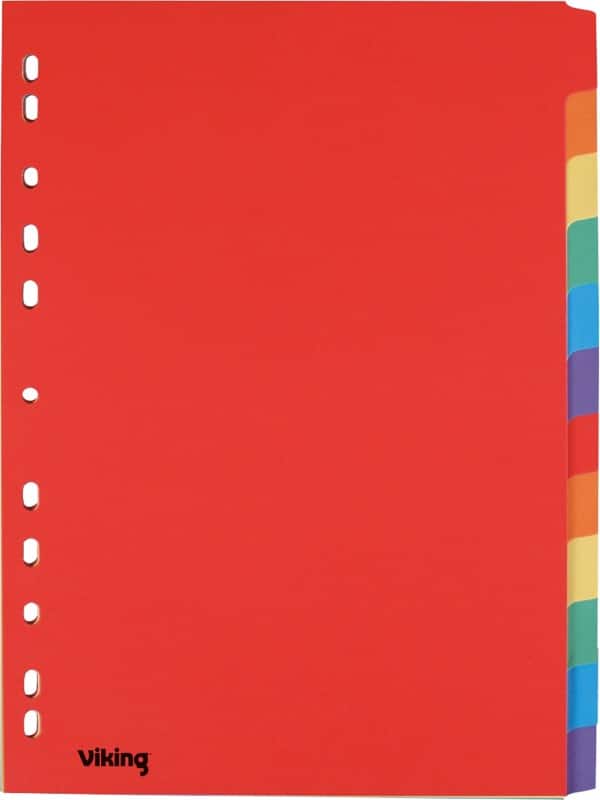 Viking Standard Blanko Blanko Register  A4 Färbig sortiert 12-teilig Manila 11 Löcher 12 Blatt