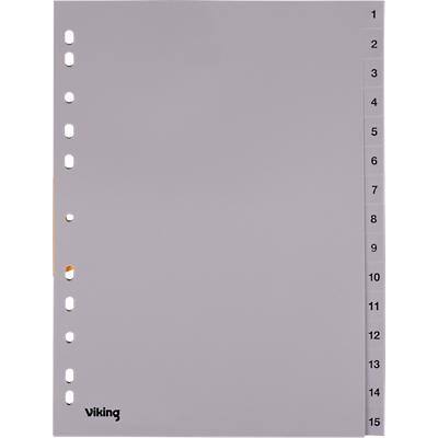 Viking Register A4 Grau 15-teilig 11-fach Kunststoff 1 bis 15