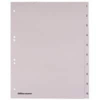 Office Depot Register DIN A4 Überbreite Grau 10-teilig Perforiert Papier 1 bis 10