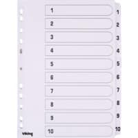 Office Depot Register DIN A4 Weiß 10-teilig 11-fach Mylar 1 bis 10