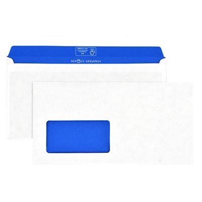 Hermes Briefumschläge Mit Fenster DL+ 229 (B) x 114 (H) mm Abziehstreifen Weiß 80 g/m² 500 Stück