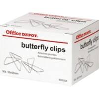 Office Depot Schmetterling-Büroklammern 57 mm Silber 50 Stück