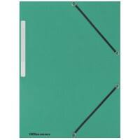 Office Depot Eckspannmappe DIN A4 Grün Presspappe beschichtet 3 Klappen 24 x 2,5 x 32 cm