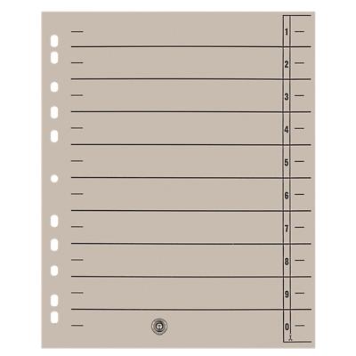 niceday 1 bis 10 Trennblätter DIN A4 Überbreite Grau 10-teilig Pappkarton Rechteckig 11 Löcher 100 Stück
