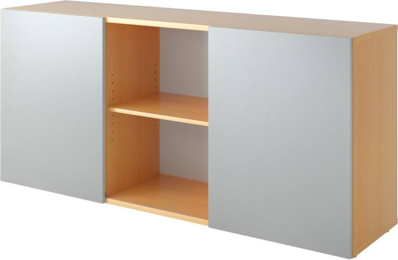 Hammerbacher Schiebetürenschrank Spanplatte 1 Fachboden abschließbar 1.600 x 400 x 748 mm Buche Braun