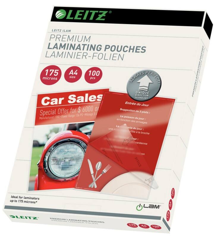 Leitz iLAM Premium Laminierfolien A4 Glänzend 175 Mikron (2 x 175) Transparent 100 Stück